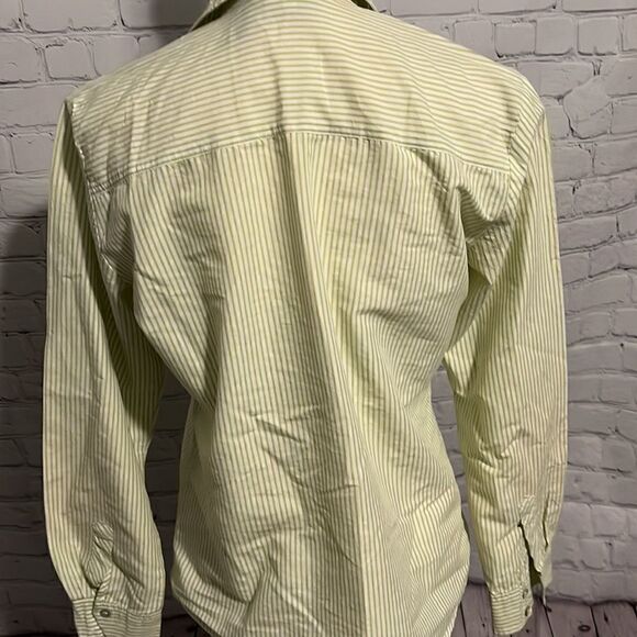 Chico’s - green and white striped button up - Size 0 - Picture 3 of 5